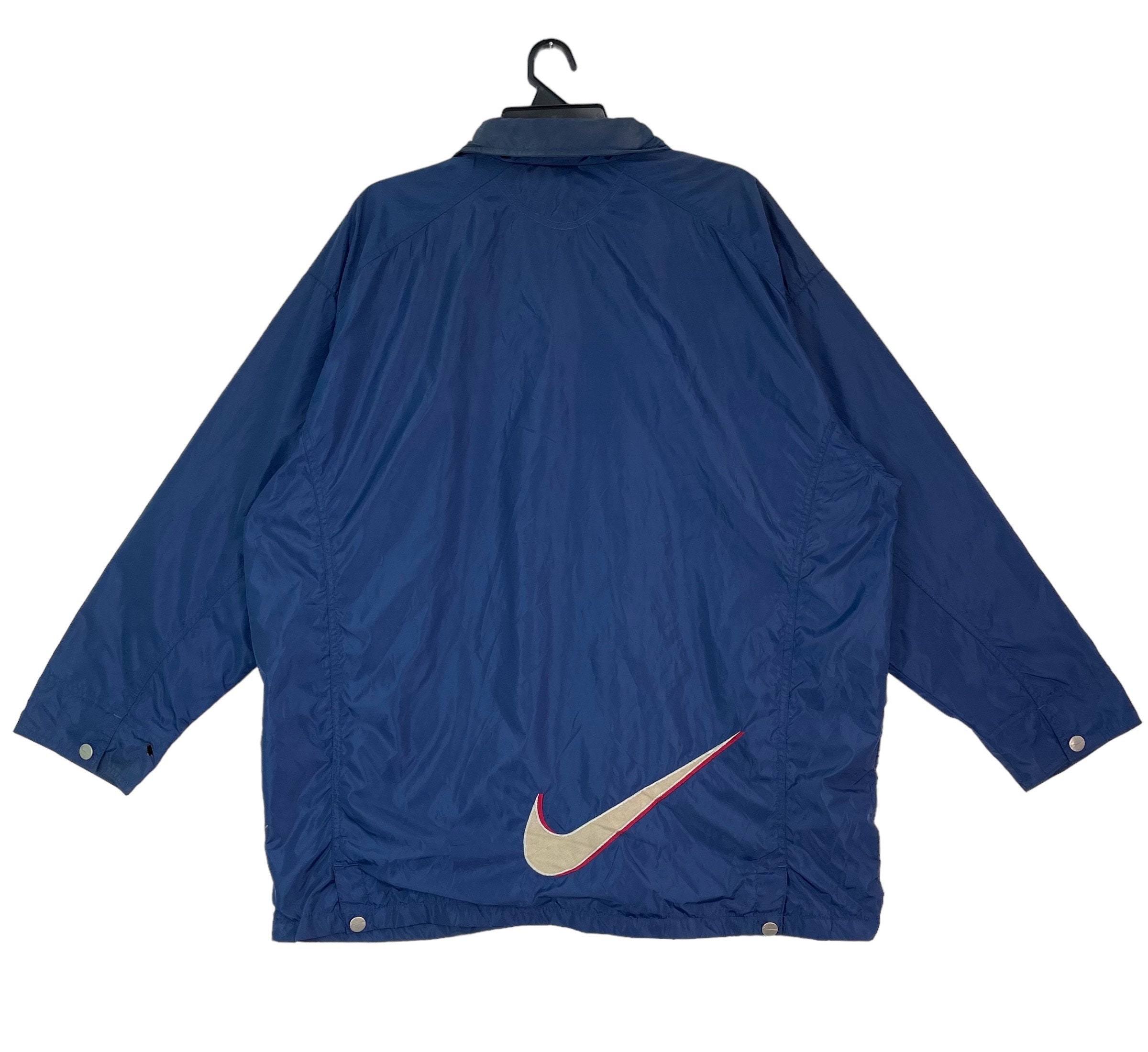 Vintage 90s Nike Windbreaker Jacket Full Zip Mens Large Black Big 