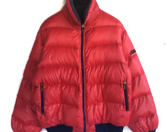Vtg rare 90s Descente down jacket reversible puffer jacket L size