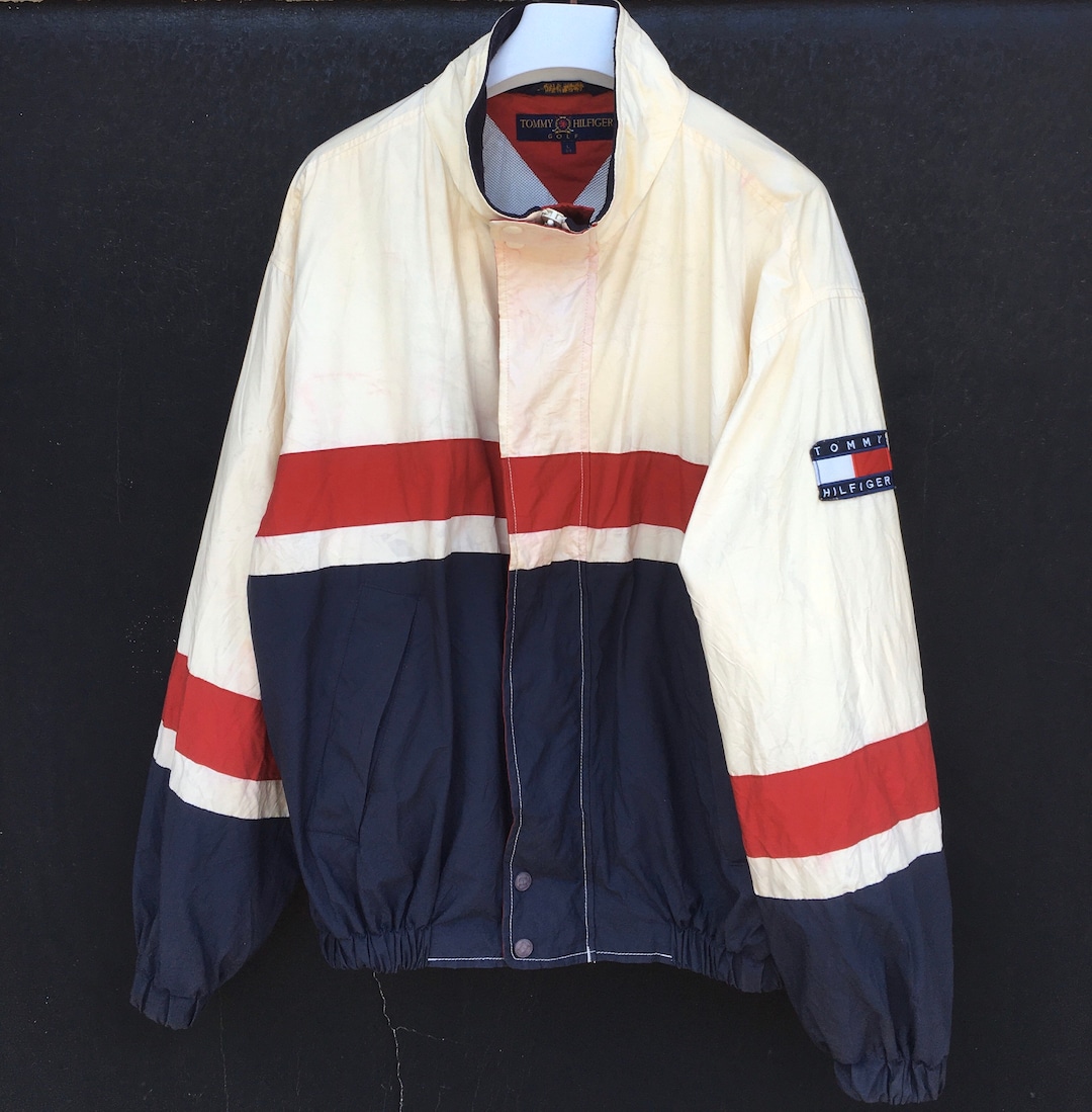 Vtg Rare 90s Tommy Hilfiger Golf Colorblock Jacket Hip Hop Swag Fashion ...