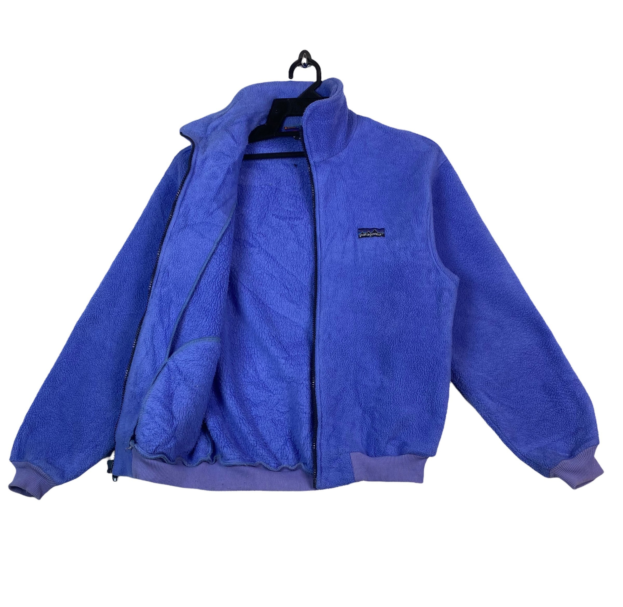 Vintage 90s Patagonia Fleece Jacket Blue Zip up Fit Small to Vintage 90s Patagonia Fleece Jacket Blue Zip up Fit Small to