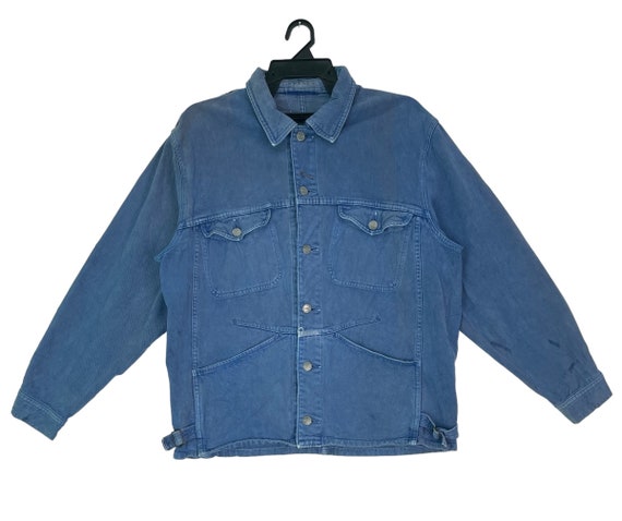 Archive 90s Marithe Francois Girbaud Blue Denim Workwear Jacket 