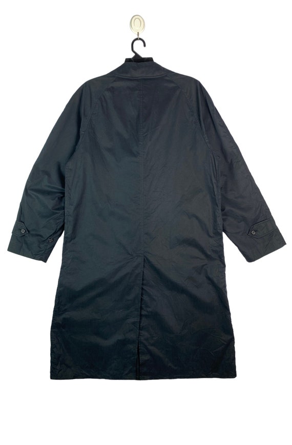 Vtg 90s rare BURBERRYS navy blue long coat jacket - image 4