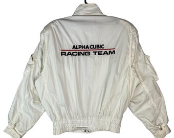 Vtg Rare 90s ALPHA CUBIC Racing Team Japan Motorsport Grand Vtg Rare 90s ALPHA CUBIC Racing Team Japan Motorsport Grand
