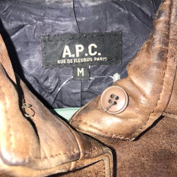 Vtg 90s APC Paris Leather Jacket Medium Size - Etsy