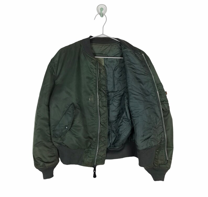 Vtg 90s Alpha Industries MA-1 Flight Bomber Military Jacket USAF