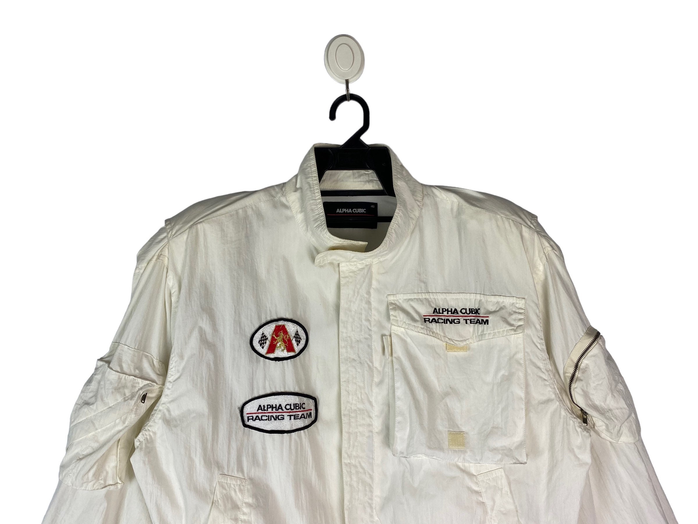 Vtg Rare 90s ALPHA CUBIC Racing Team Japan Motorsport Grand Vtg Rare 90s ALPHA CUBIC Racing Team Japan Motorsport Grand