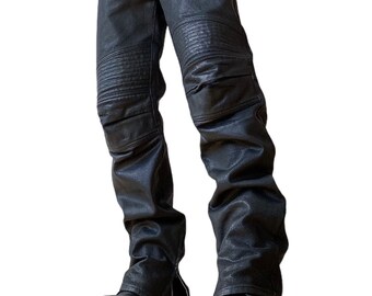 Archive AW 1999 Helmut Lang Astro Biker Coated Denim Jeans