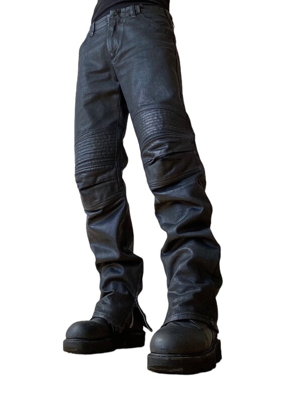 Archive AW 1999 Helmut Lang Astro Biker Coated Denim Jeans Archive AW 1999 Helmut Lang Astro Biker Coated Denim Jeans