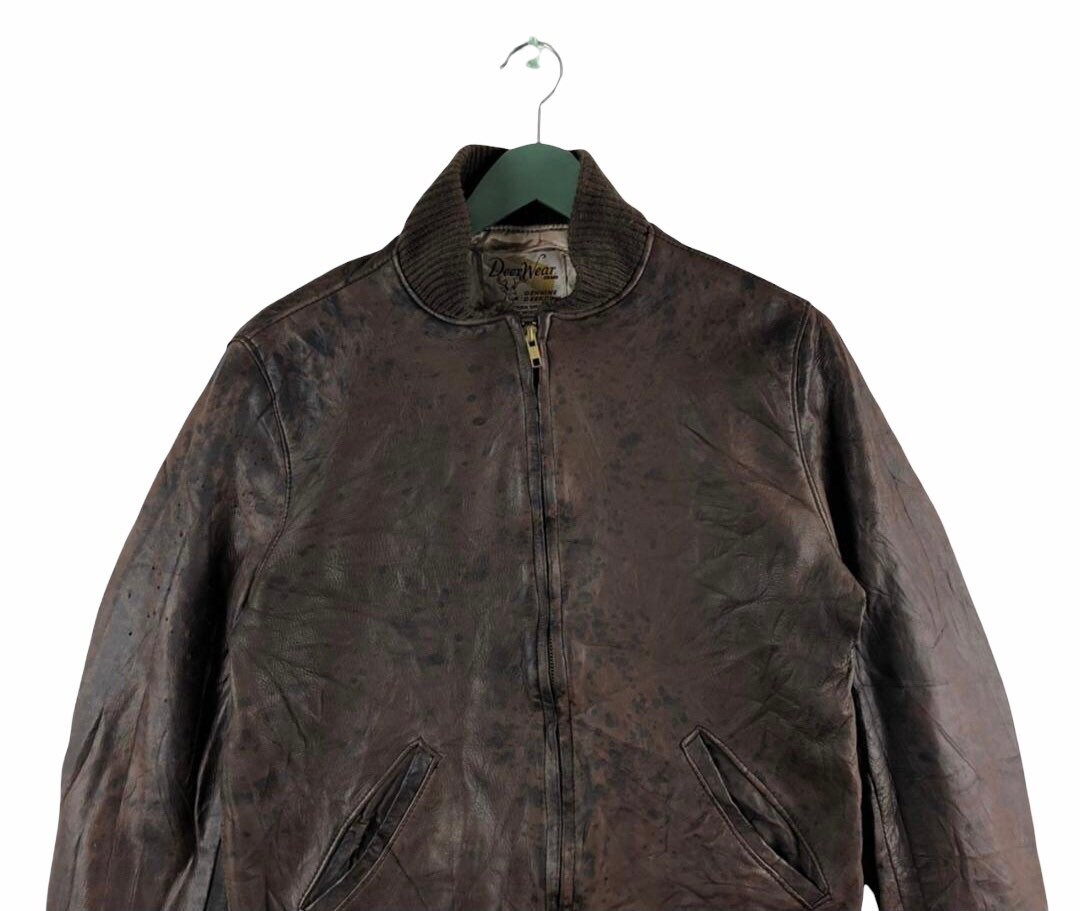Vtg 80s Deer Wear Genuine Deerskin Leather Jacket Zipper Vtg 80s Deer Wear Genuine Deerskin Leather Jacket Zipper