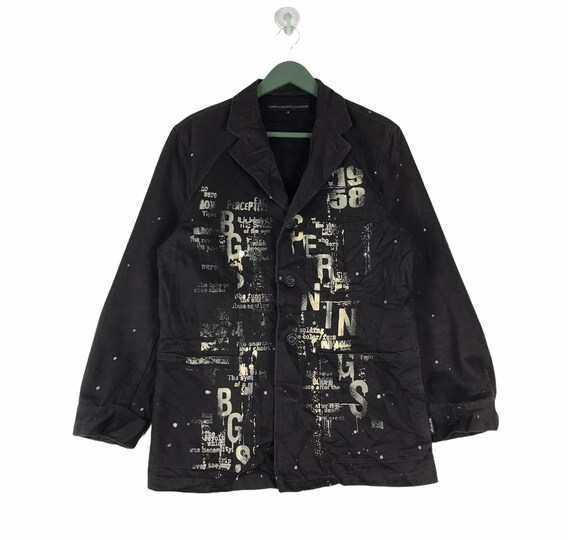 Rare Berning Sho Japan Punk Inspired Coat Jacket Button up Paint 