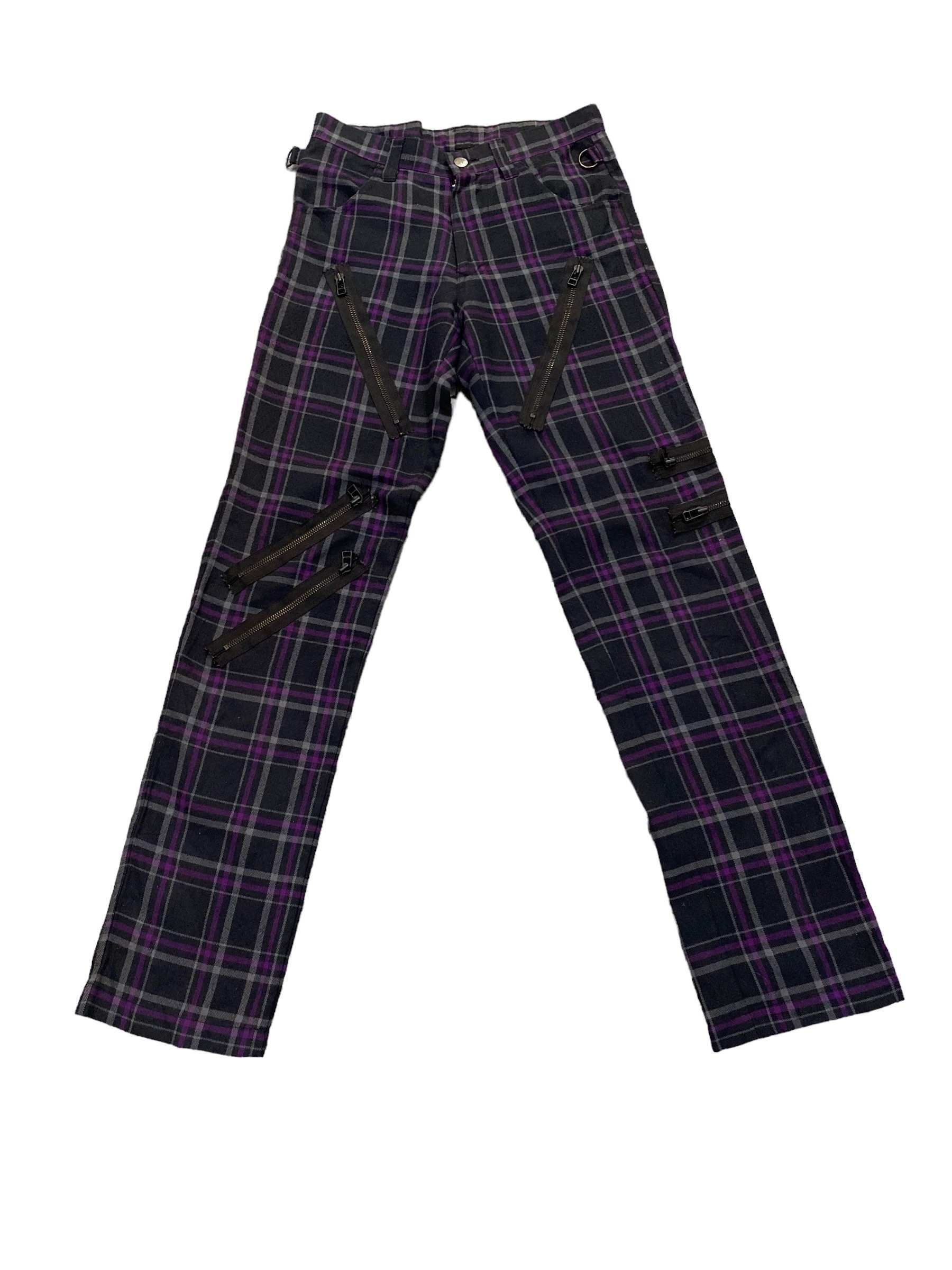 Tripp NYC Red Plaid Slim Cut Bondage Pants - 30 | The Alley