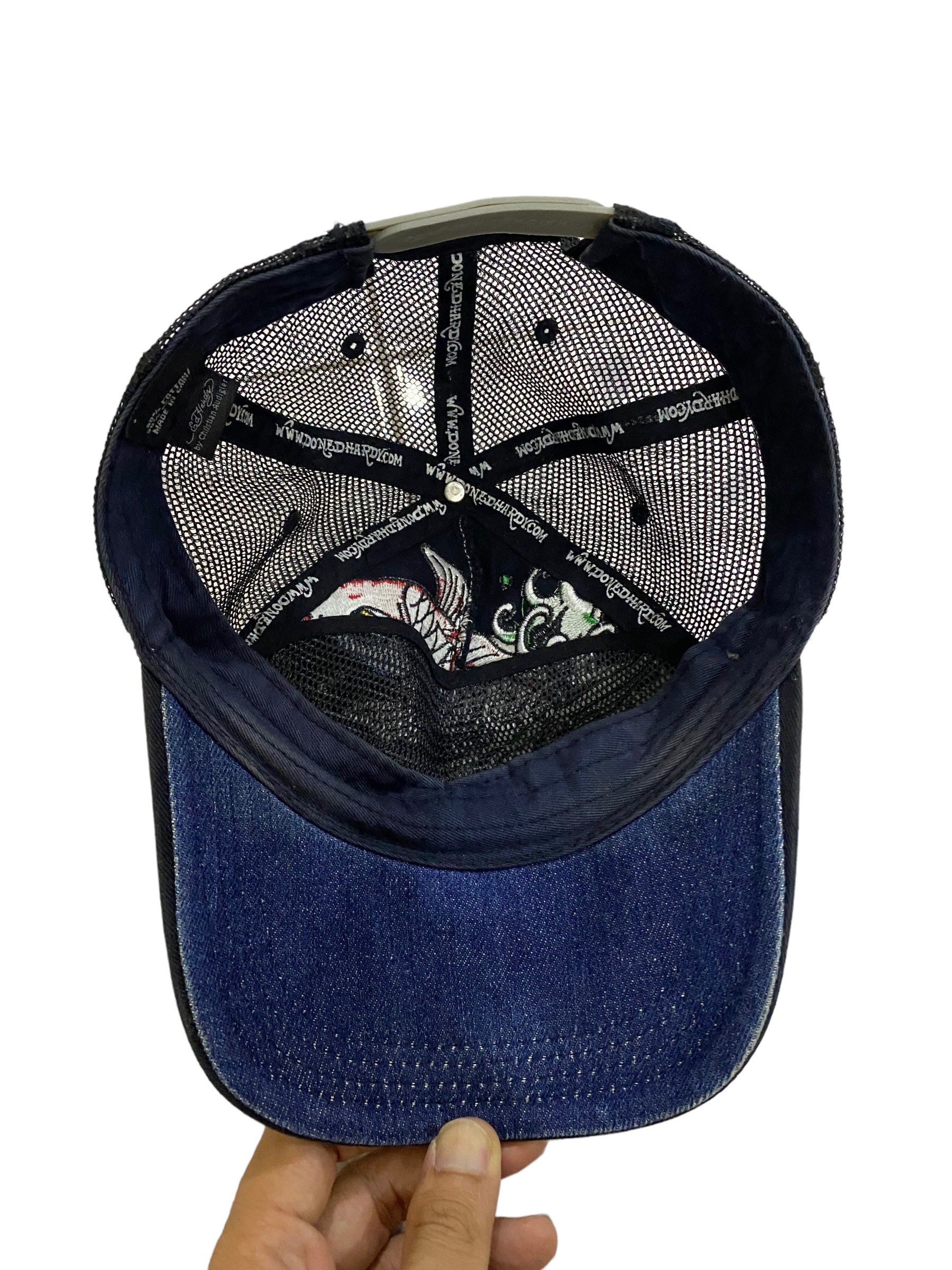 Ed Hardy, Accessories, Vintage Ed Hardy Trucker Hat Cap Rare Koi Fish  Embroidered Beige Euc
