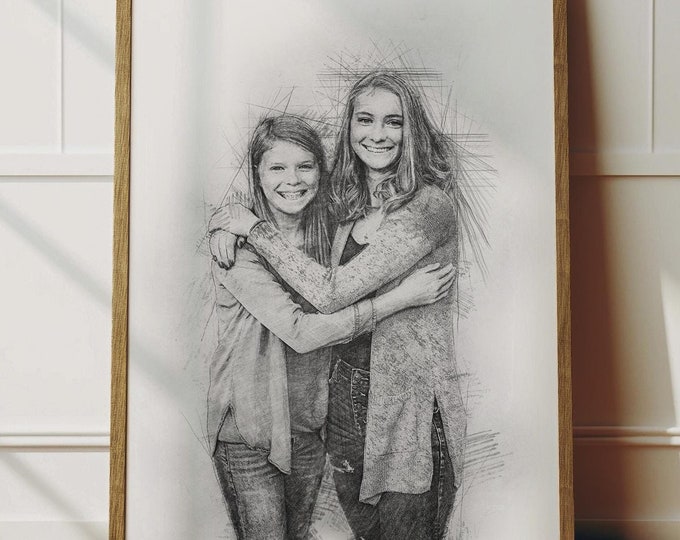 Custom Pencil Portraits Sketch From Photo Custom Pencil Drawing Portraits Drawing with Pencil Personalised Portraits Color Pencil