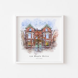Custom Watercolor House Portrait,Watercolor House Painting,Personalized Housewarming Gift,First Home Gift,Realtor Closing Gift,Home Portrait