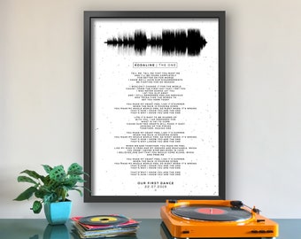 Sound Wave Print Cadeau voor papa gepersonaliseerde vriend song aquarel poster aangepast cadeau voor hem echtgenoot