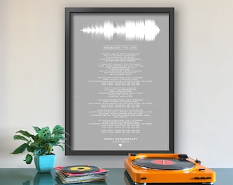 Personalised Sound Wave Art Print | Sound Wave Effect | Wedding Gift, Gift for Him, Her | Custom Colours