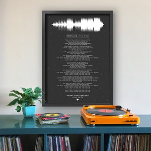 Lyrics Sound Wave Poster Personalised Any Song First Dance Soundwave Gift for Men Music