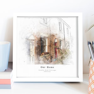 Bespoke House Portrait Artistic Sketch House Home Print | Personalised Gift