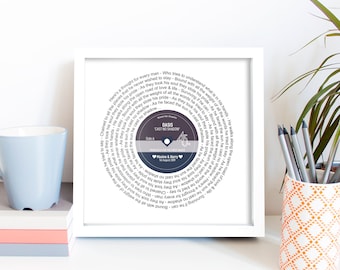 Gepersonaliseerde recordafdruk elke artiest / elk nummer verjaardag bruiloft cadeau foto / cadeau / cadeau