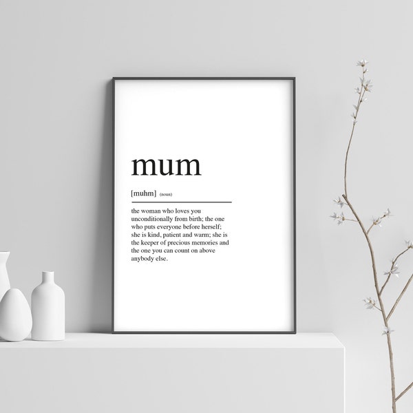 Mum Definition Print / Christmas Gift