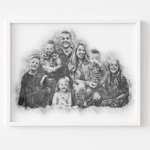 Aangepaste potloodportretten Schets van foto Aangepaste potloodtekening Portretten tekenen met potlood Gepersonaliseerde portretten Kleurenpotlood