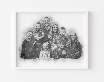 Ritratti a matita personalizzati Schizzo da foto Ritratti di disegno a matita personalizzati Disegno con matita Ritratti personalizzati Matita colorata