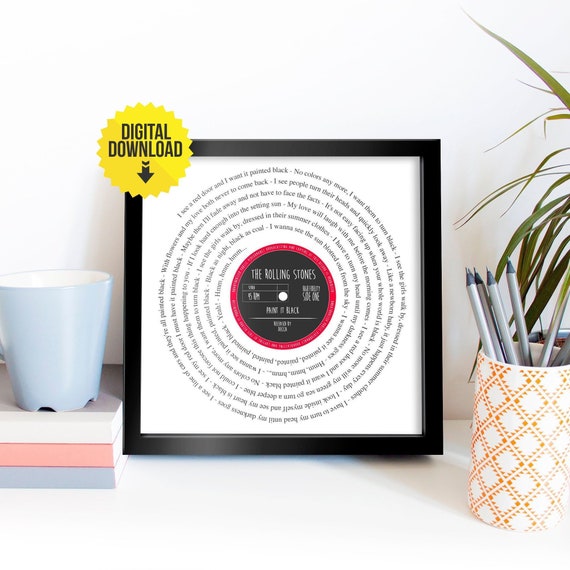 Any Song Lyrics Your Choice Of Colour Scheme Special Song Etsy