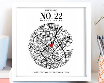 Personalised home print / New home print / Unframed print / House warming gift / New home gift / First home /  Gift / Valentine's Gift