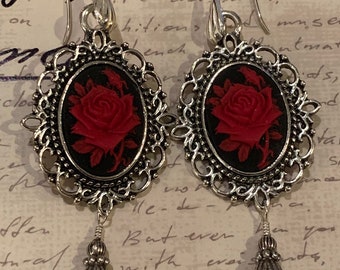 Victorian Rose Dangle Earrings