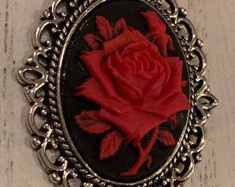 Blood Rose Cameo Necklace