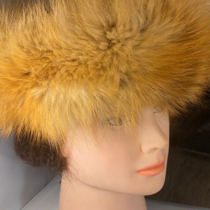 RED FOX fur headband, headband or fur collar, adjustable with velcro for sizes from 22 to 24 inches. Nordic accessory