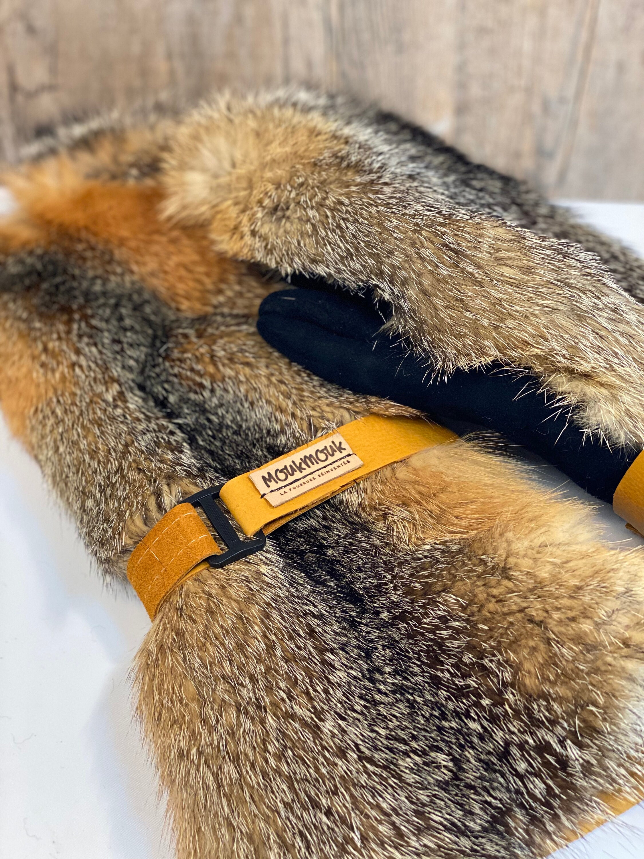 Long Mittens, Outdoor Mittens, Sheepskin Fur Inside, Prairie Fox