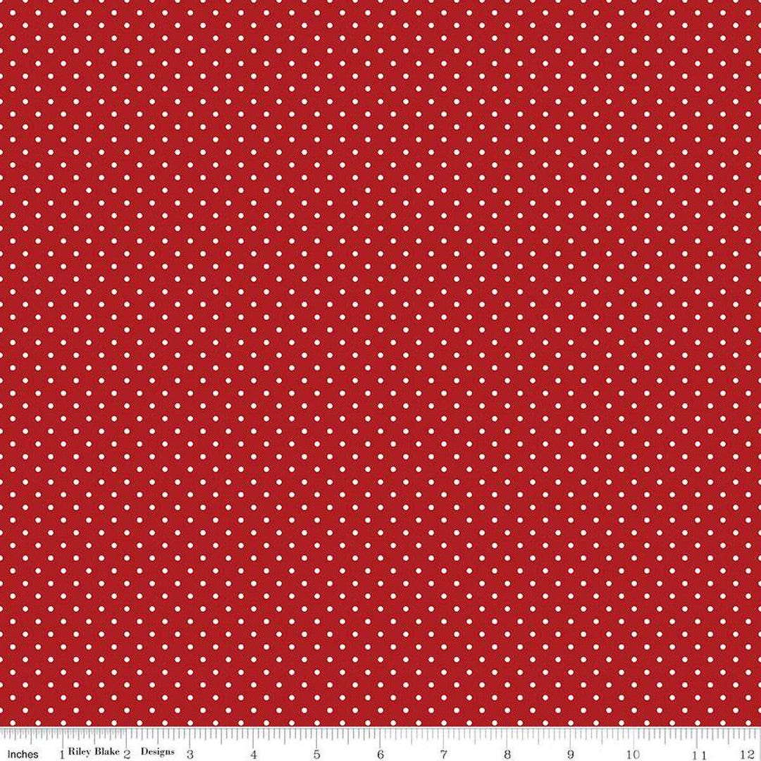 Riley Blake - Swiss Dot Color - Barn Red - C670 BARNRED - 100% Cotton ...