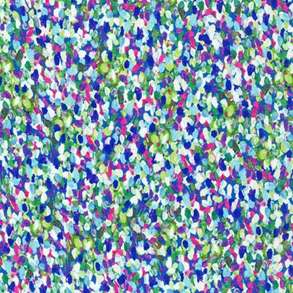 Robert Kaufman- Painterly Petals - SRKD 20266 61 PERIWINKLE - 100% cotton fabric - Last yard!