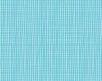 Riley Blake - Girl Power by Amber Kemp-Gerstel - Grid Aqua - C10655 AQUA - 100% cotton fabric - Sold by the yard(s)