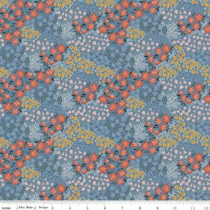Riley Blake - Farmhouse Summer - Floral Denim - C13632 DENIM - 100% cotton - Last yard!