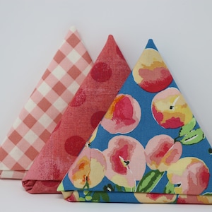 3 Fat Quarters - Glohaven Blossoms by Lila Tueller - Peaches - 100% cotton fabric (18 X 21)