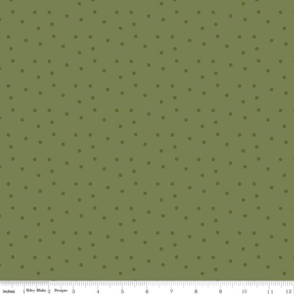 Riley Blake - Ally's Garden - Dots - Olive - C13245 OLIVE - 100% cotton fabric - Sold by the yard(s)