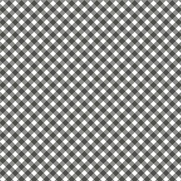 Michael Miller - Safari Gingham - Charcoal and White - CX9291 BLAC D - 100% cotton fabric - Two yards left!