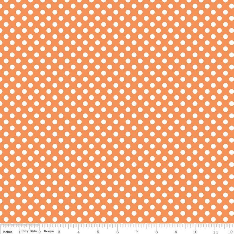 Riley Blake Sold by the yard C350-60 ORANGE Small Dots Orange 100/% cotton fabric s