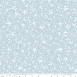 Riley Blake - Santa&#39;s Tree Farm - Snowflakes - Sky - C16454 SKY - 100 cotton fabric - Sold by the yard(s)