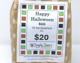 10 Fat Quarters HALLOWEEN Bag - HALLOWEEN - 10 FQs - 100% cotton fabric - (18 x 21)