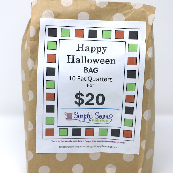 10 Fat Quarters HALLOWEEN Bag - HALLOWEEN - 10 FQs - 100% cotton fabric - (18 x 21)