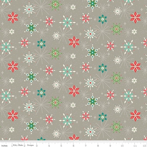 Riley Blake - Winter Wonder - Snowflakes- Gray - C12066 GRAY - 100% cotton fabric - Sold by the yard(s)