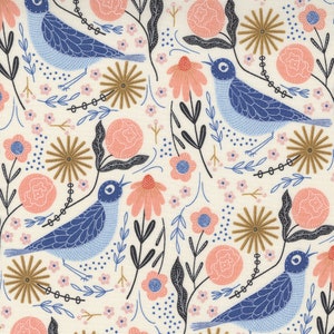 Moda - Birdsong by Gingiber - Cloud Bluebird - 48352 11 - 100% cotton fabric - Sold by the yard(s)
