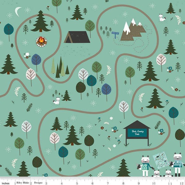 Riley Blake - Forest Friends by Jennifer Long - Main Frost - C12690 FROST - 100% cotton fabric - Sold by the yard(s)