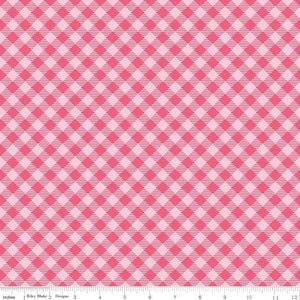 May include: Pink and white gingham fabric with a repeating diamond pattern. The fabric is 12 inches wide and is perfect for quilting, sewing, and crafting.