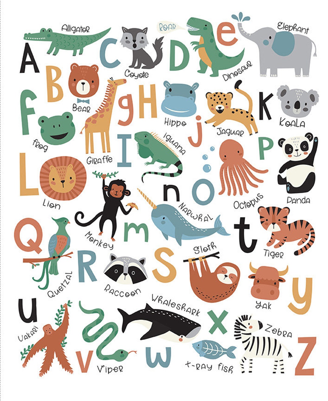 Riley Blake Alphabet Zoo Alphabet Zoo Panel 36 X 43 P14098 PANEL 100