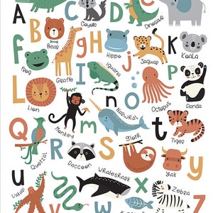 Riley Blake - Alphabet Zoo - Alphabet Zoo Panel - 36 x 43 - P14098 PANEL - 100% cotton fabric - PANEL