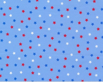 Moda - Holiday American by Stacy Iest Hsu - Sky Blue - 20765 14 - 100% cotton fabric - Two yards left!